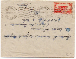 Martinique : Lettre De 1933 Avec Timbre Oblitéré Par Oblitération Mécanique De Bordeaux (entrée Maritime) - Briefe U. Dokumente