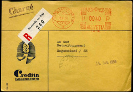 Registered Cover To Regensdorf - 'Credita, Küssnacht' - Brieven En Documenten