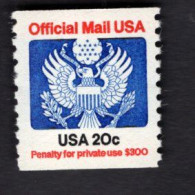 205111005 1983 (XX) POSTFRIS MINT NEVER HINGED SCOTT O135 Eagle And Shield OFFICIAL MAIL - Oficial