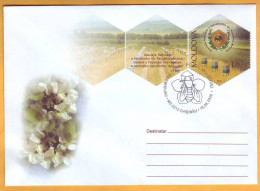 2009  Moldova Moldavie Moldau.  FDC  Beekeeping. Bees. Hive. Flowers. Cover Mint - Api