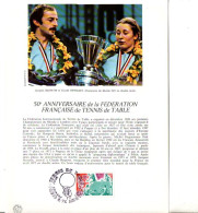 NOTICE FDC 1983 TENNIS DE TABLE - 1980-1989