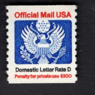 2008978199 1985 SCOTT O139 (XX) POSTFRIS MINT NEVER HINGED  PAIR  EAGLE AND SHIELD BIRD OFFICIAL MAIL - Servizio