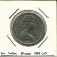 20 CENTS 1976 NUEVA ZELANDIA NEW ZEALAND Moneda #AS227.E.A - Nieuw-Zeeland