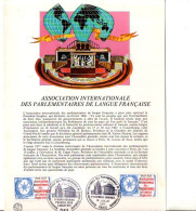 NOTICE FDC 1977 PARLEMENTAIRES DE LANGUE FRANCAISE - 1970-1979