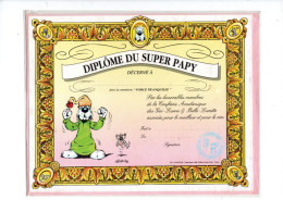 Carte Humoristique Diplome  Du  Super Papy - Humour