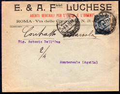 1914 2 APR C.15 SASS.96 "TIPO DEL N.80,RIFATTO"USATO SU BUSTA DA ROMA  X MONTEREALE  MOLTO BELLA - Storia Postale