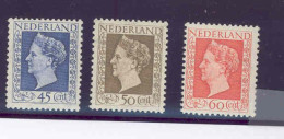 Netherlands 1948 NVPH 487-89 Reine/ Queen  Wilhelmina Yvert 488/500 MNH ** - Neufs