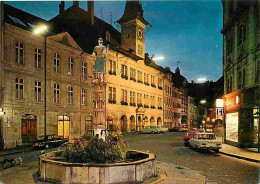 Automobiles - Suisse - Lausanne - Fontaine De La Justice Et L'Hotel De Ville Le Soir - Carte Neuve - CPM - Voir Scans Re - PKW