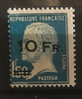 POSTE AERIENNE N°4 PASTEUR 10F / 1F50 Bleu NEUF** (REPRODUCTION) - 1927-1959 Nuovi