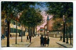 CPA Couleur Datée 4 Février 1919 * HAGUENAU Bahnhofftraße ( Rue De La Gare - Animée Enfants ) - Haguenau