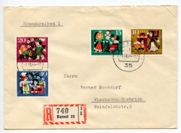 Germany, West 1964 Registered Cover Kassel To Wiesbaden-Biebrich; Berlin - Sleeping Beauty Fairy Tale Stamps - Covers & Documents