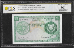 Cyprus  500 MIL 1.5.1973 PCGS VBanknote 62 UNC!  Rare! - Zypern