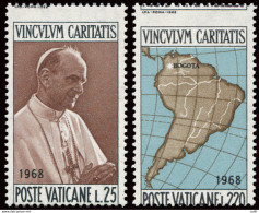 Paolo VI A Bogotà Lire 25 E 220 Con Dentellatura Spostata - Unused Stamps