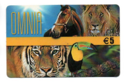 OMNIA Lion Tigre Cheval  Carte Prépayée Italie Card  Karte (K 233) - Schede GSM, Prepagate & Ricariche