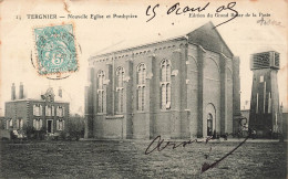 FRANCE - Tergnier - Nouvelle église Et Presbytère - Vue Panoramique - De L'extérieur - Animé - Carte Postale Ancienne - Laon