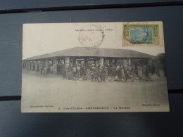 Cpa Côte D'Ivoire - ABENGOUROU - Le Marché.1931. Timbre.  Carte écrite De Lakota Et Adressée à Alger. - Costa D'Avorio