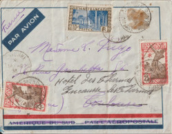 1933 - GUYANE - LETTRE De CAYENNE => TOULOUSE => ENCAUSSE LES THERMES - Storia Postale