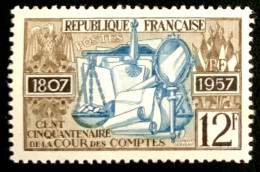 1957 FRANCE N 1107 CINQUANTENAIRE DE LA COUR DES COMPTES - NEUF** - Nuovi