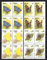 Ireland MNH Set In Blocks Of 4 Stamps - Papillons