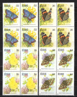 Ireland MNH Set In Blocks Of 4 Stamps - Vlinders