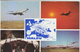 Vintage Pc Malev Hungarian Airlines Tupolev TU-154 Aircraft - 1919-1938: Entre Guerres