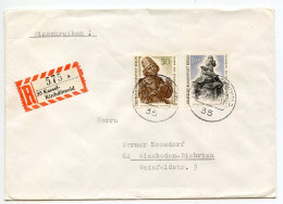 Germany, West 1967 Registered Cover Kassel-Kirchditmold To Wiesbaden-Biebrich; Berlin Stamps - 30pf. & 1m. Berlin Art - Covers & Documents