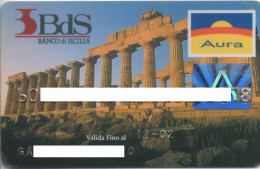 (1383) ITALY - CREDIT BANK CARD - CARTA AURA - BDS BANCO DI SICILIA - Tarjetas De Crédito (caducidad Min 10 Años)