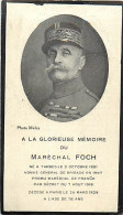 - Thèmes Div -ref-V V694- Militaria - Image Mortuaire à La Memoire Du Maréchal Foch - Né à Tarbes - Hautes Pyrénées - - Characters