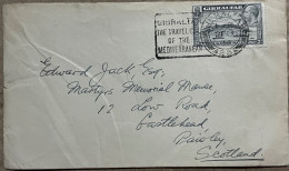 GIBRALTAR 1931, COVER USED TO SCOTLAND, SLOGAN TRAVEL OF THE MEDITERRANEAN, KING 2D STAMP, GIBRALTAR CITY CANCEL. - Gibilterra