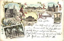 Gruss Aus Münster In Westfalen - Litho - Muenster