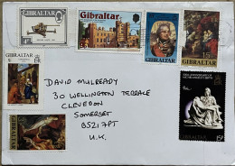 GIBRALTAR 2000, COVER USED,1987 CANON BOFORS, MICHAEL ANGELO, ST. JAMES PALACE,1978 CHRISTMAS, RUBEN'S PAINTING, 7 DIFF - Gibraltar