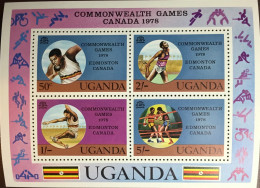 Uganda 1978 Commonwealth Games Minisheet MNH - Uganda (1962-...)