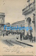 227032 SPAIN ESPAÑA SEVILLA PLAZA DE LA CONSTITUCION & RAILROAD CIRCULATED TO ARGENTINA POSTAL POSTCARD - Sonstige & Ohne Zuordnung