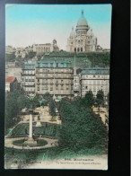 PARIS    MONTMARTRE                    LE SACRE COEUR VU DU SQUARE D'ANVERS - Arrondissement: 18