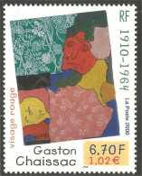 363 France Yv 3350 Tableau Gaston Chaissac Painting Visage Rouge MNH ** Neuf SC (3350-1c) - Autres & Non Classés