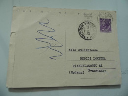 Cartolina Postale Viaggiata Da Modena A Piandelgotti Di Frassinoro ( MO ) 1961 - 1961-70: Marcofilie