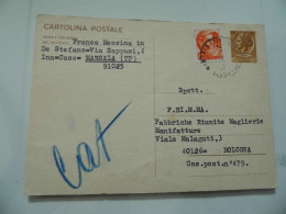 Cartolina Postale Viaggiata Da Marsala A Bologna "F.RI. M.MA. Fabbriche Riunite Maglierie Manifatture" 1967 - 1961-70: Marcofilie