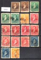 Argentine - 1892-1895 RIVADAVIA - 17 Timbres - Gebraucht