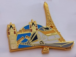 N435 Gros Pin's SNCF TGV Train LONDRES LONDON PARIS  TOWER BRIDGE TOUR EIFFEL Ballard Achat Immédiat - TGV