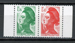 LIBERTÉ PAIRE 1,16 + 1,43 DU CARNET DES 40 ANS DE LA LIBERTÉ  N°Yvert --** - 1982-1990 Liberté De Gandon