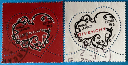 France 2007  : Saint-Valentin, Coeurs De La Maison De Couture Givenchy N° 3996 à 3997 Oblitéré - Usados