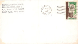 USA ETATS UNIS PLI DU NAVIRE U S S MACKEREL AT KEY WEST NAVAL STATION 1964 - Storia Postale