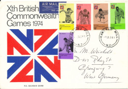 New Zealand FDC 9-1-1974 Xth British Commonwealth Complete Set Of 5 With Cachet Sent To Germany (traces Of Gluing On The - FDC