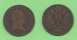 1 Kreuzer 1800 Austria Österreich L'Autriche Copper Coin - Oostenrijk