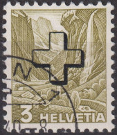 1938 CH / Dienstmarke ° Mi:CH D28z,Yt:CH S150 , Zum:CH D28z, Staubbach Wasserfall Mit Kreuzaufdruck - Officials