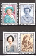 Great Britain  1990 90th Birthday Of Queen Mother Elizabeth  Mi   1275-1278 MNH(**) - Neufs