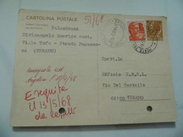 Cartolina Postale Viaggiata Da Villa Tofo A Teramo "Ufficio E.N.E.L." 1968 - 1961-70: Marcofilie
