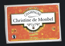 Etiquette Champagne Brut Grand Cru Christine De Monbel Lamiable  Tours Sur Marne - Champagne