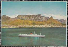 South Africa - Cape Town - The Mailship Leaving The Cape Table Mountain - South Africa