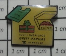 1618A Pin's Pins / Beau Et Rare / THEME : MARQUES / TOUT L'EMBALLAGE GREFF PAPIERS BOITES CARTON SACS PLASTIQUE - Trademarks